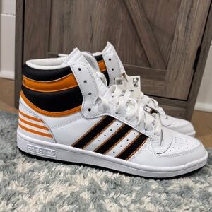 Adidas originals women’s top ten High-Top Sneakers nwt White, Black, Orange 8.5